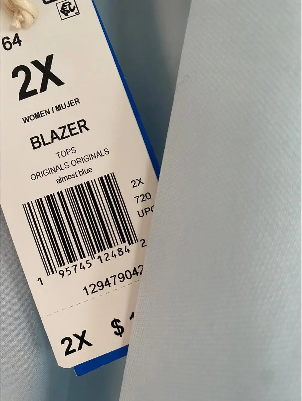 adidas Originals Blazer (Plus Size) Women's almost blue size 2X $150 - Picture 4 of 7